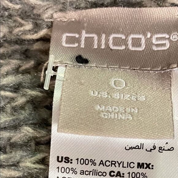 Chico's Drape Front Colorblock Cardigan Sweater 0 Small 00P XS Petite New - Picture 7 of 7